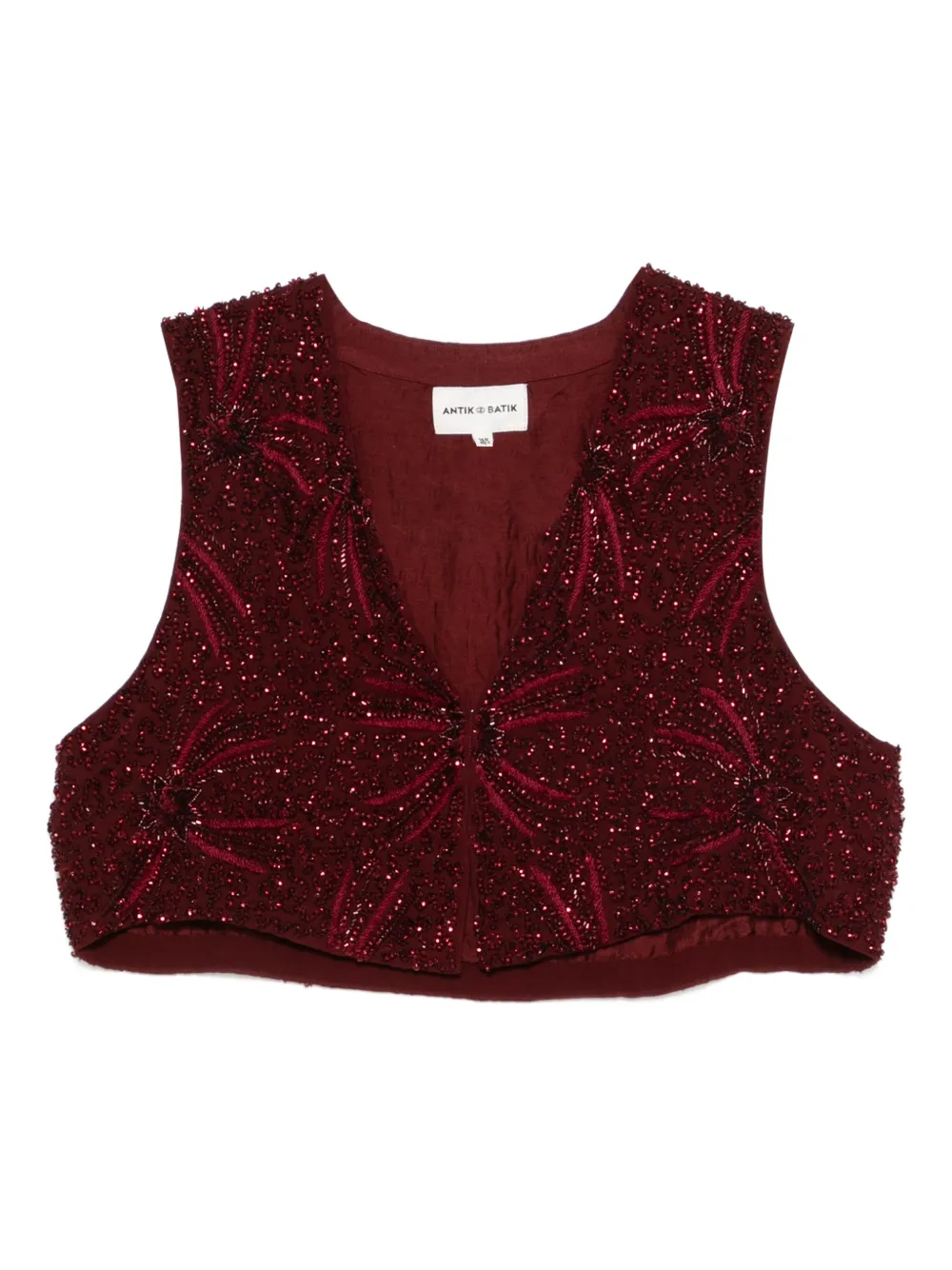 Antik Batik Top con scollo a V - Rosso