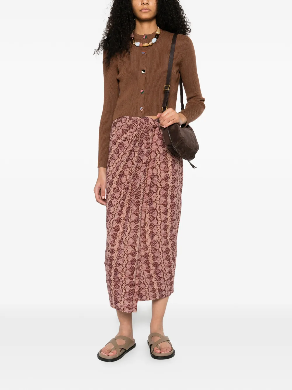 Antik Batik Dalila floral-print midi skirt - Paars