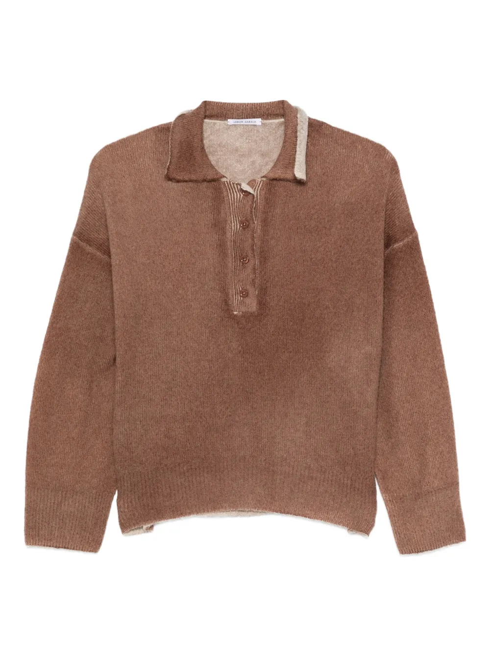 Lebor Gabala buttoned collared top | Brown | Image 1