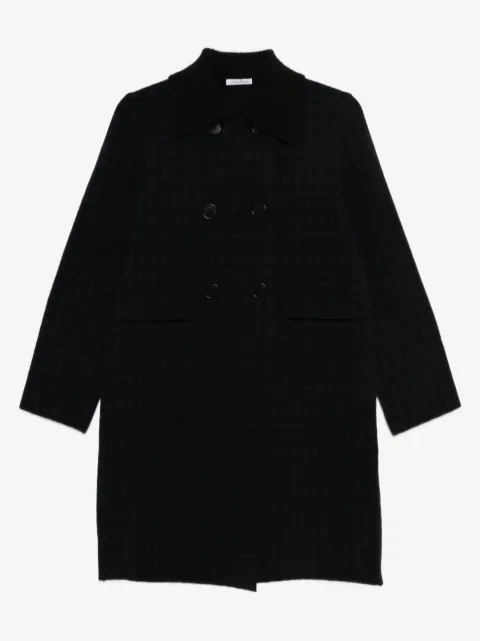 Lebor Gabala check double-breasted coat