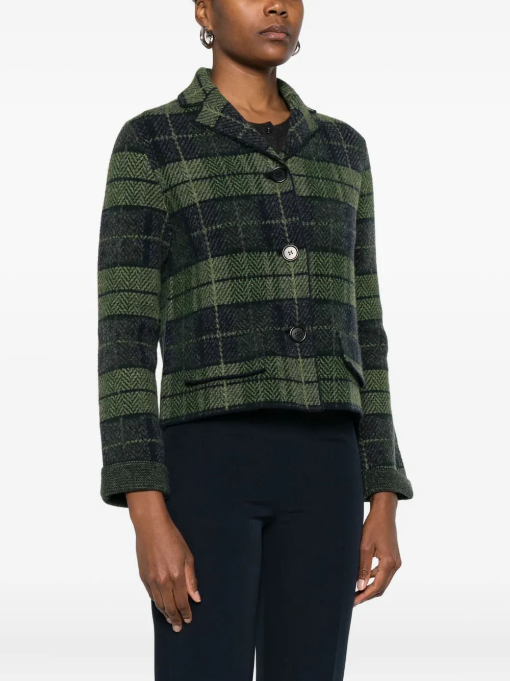 Lebor Gabala Plaid Cropped Jacket In Multi
