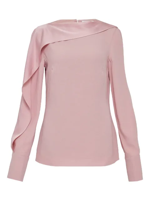 ERDEM top manga larga con detalle drapeado
