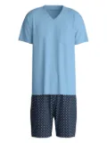 CALIDA v-neck chest-pocket pyjamas - Blue