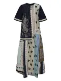 Biyan patchwork-panelled dress - Blue
