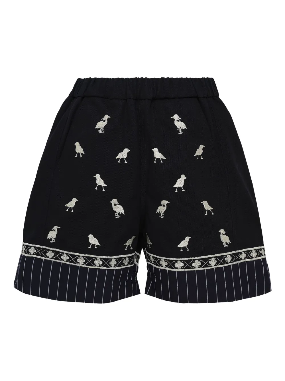 Biyan bird-embroidered shorts | Black | Image 1