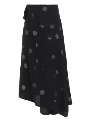 Y's ワイズ　スカート　ロングスカート　水玉　ドット　黒 ホームアイホーム レディース フレアスカート ロングスカート