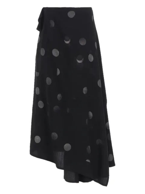 Y's asymmetrical polka-dot skirt