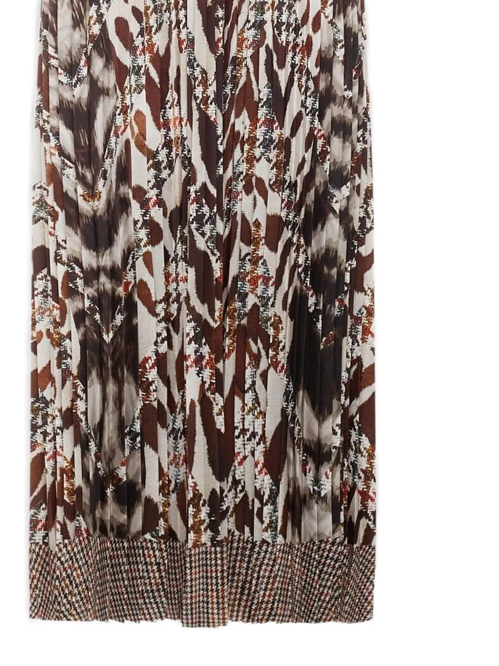 Pierre-Louis Mascia Ceto maxi-rok met pied-de-poule print - Bruin