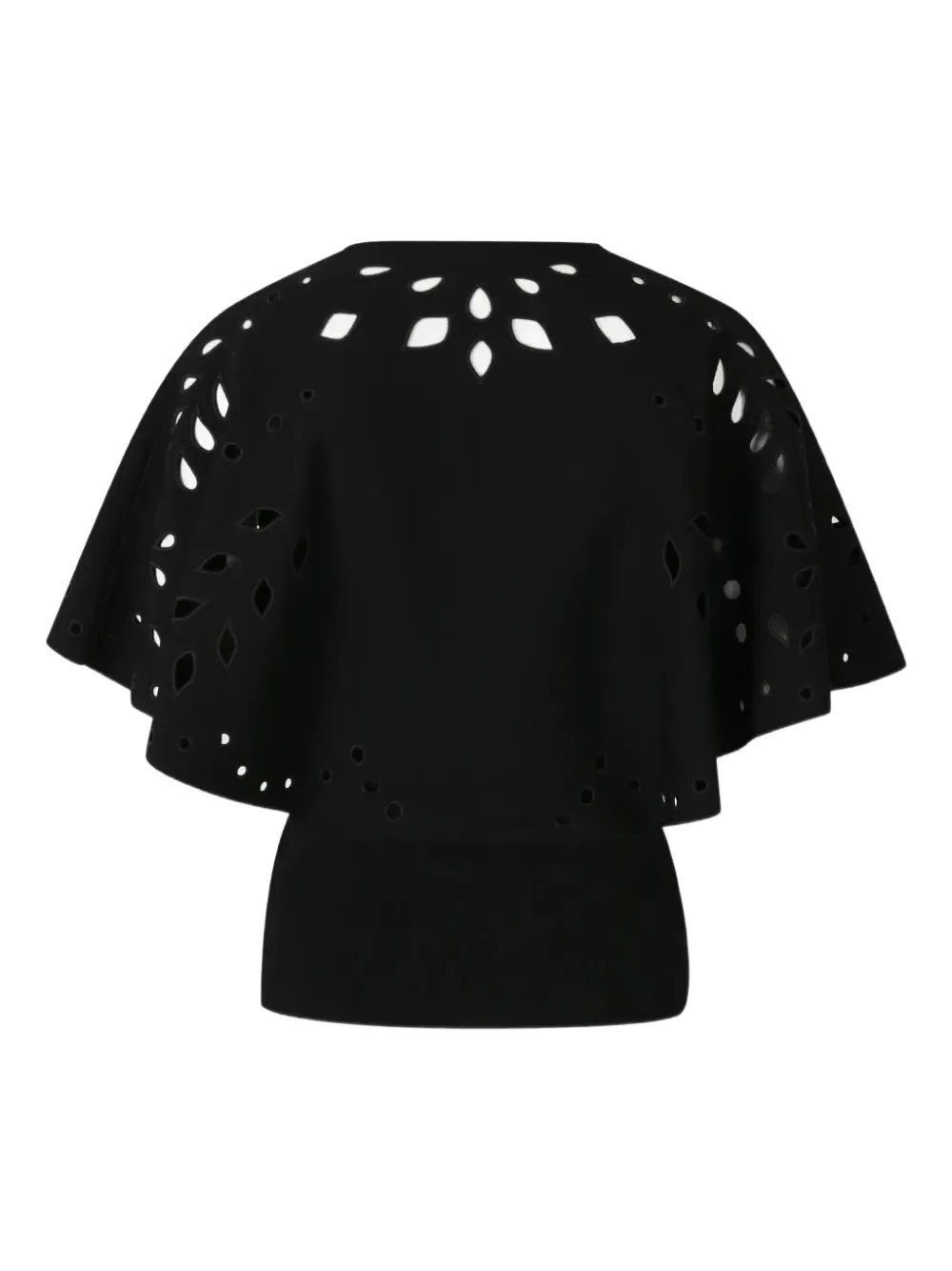 Ulla Johnson laser-cut cape blouse - Zwart