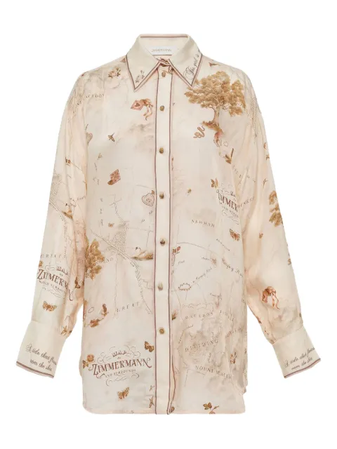 ZIMMERMANN camisa con mapa estampado