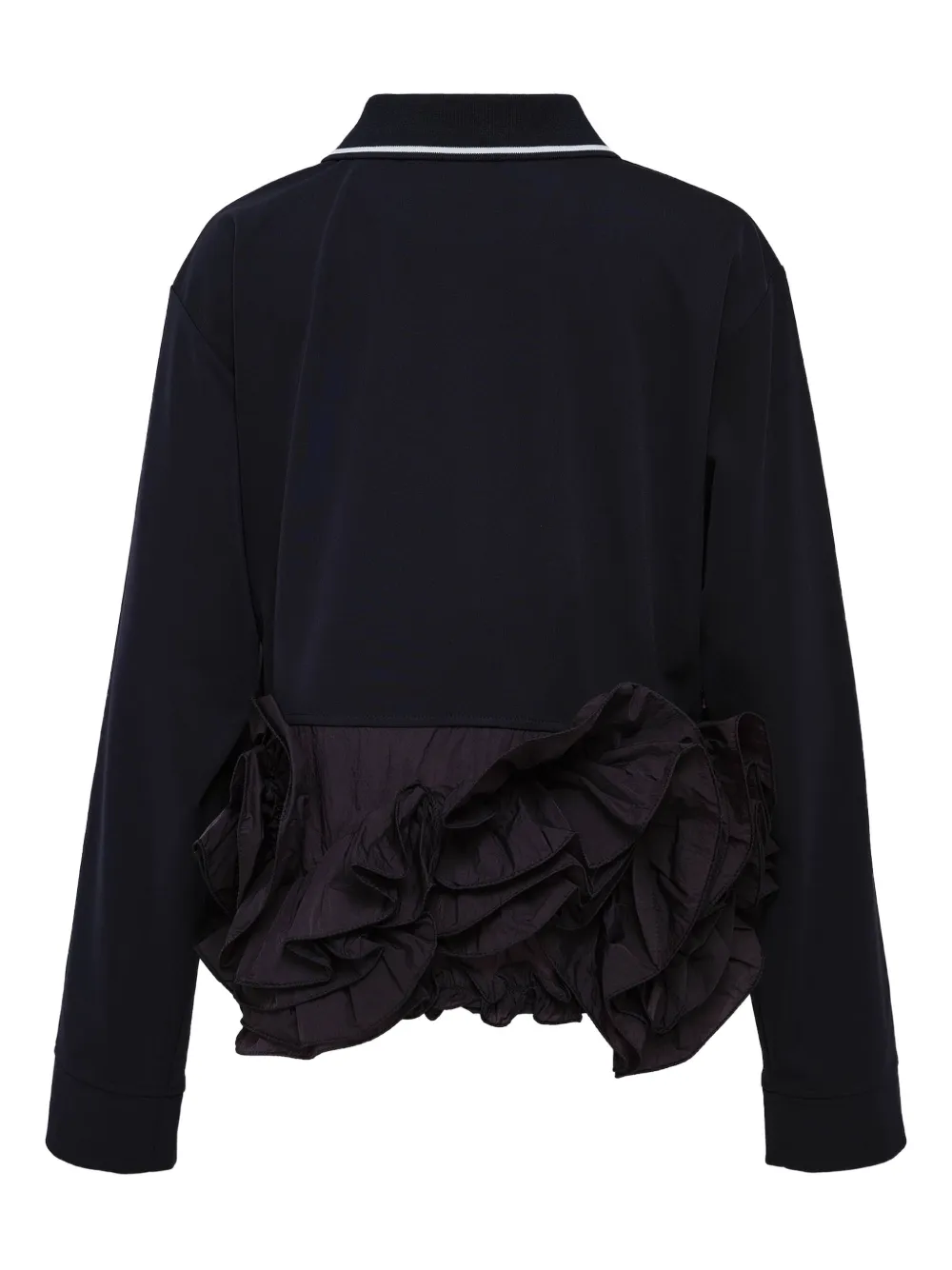 PushBUTTON Polotop met ruches en V-hals - Blauw