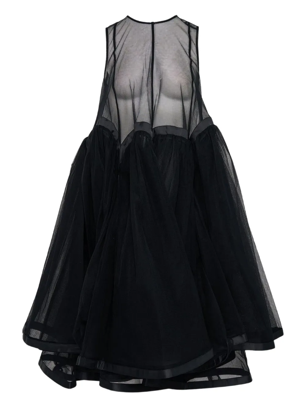 Noir Kei Ninomiya Tulle Layered Dress In Black