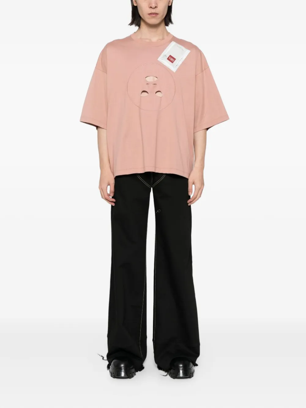 Doublet T-shirt met mondkapje - Roze