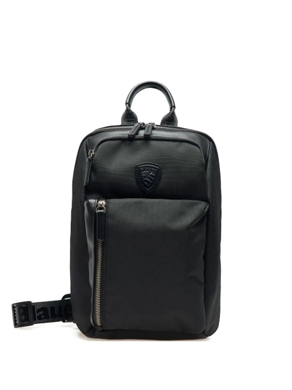 Blauer Logo-patch Crossbody Bag In Black