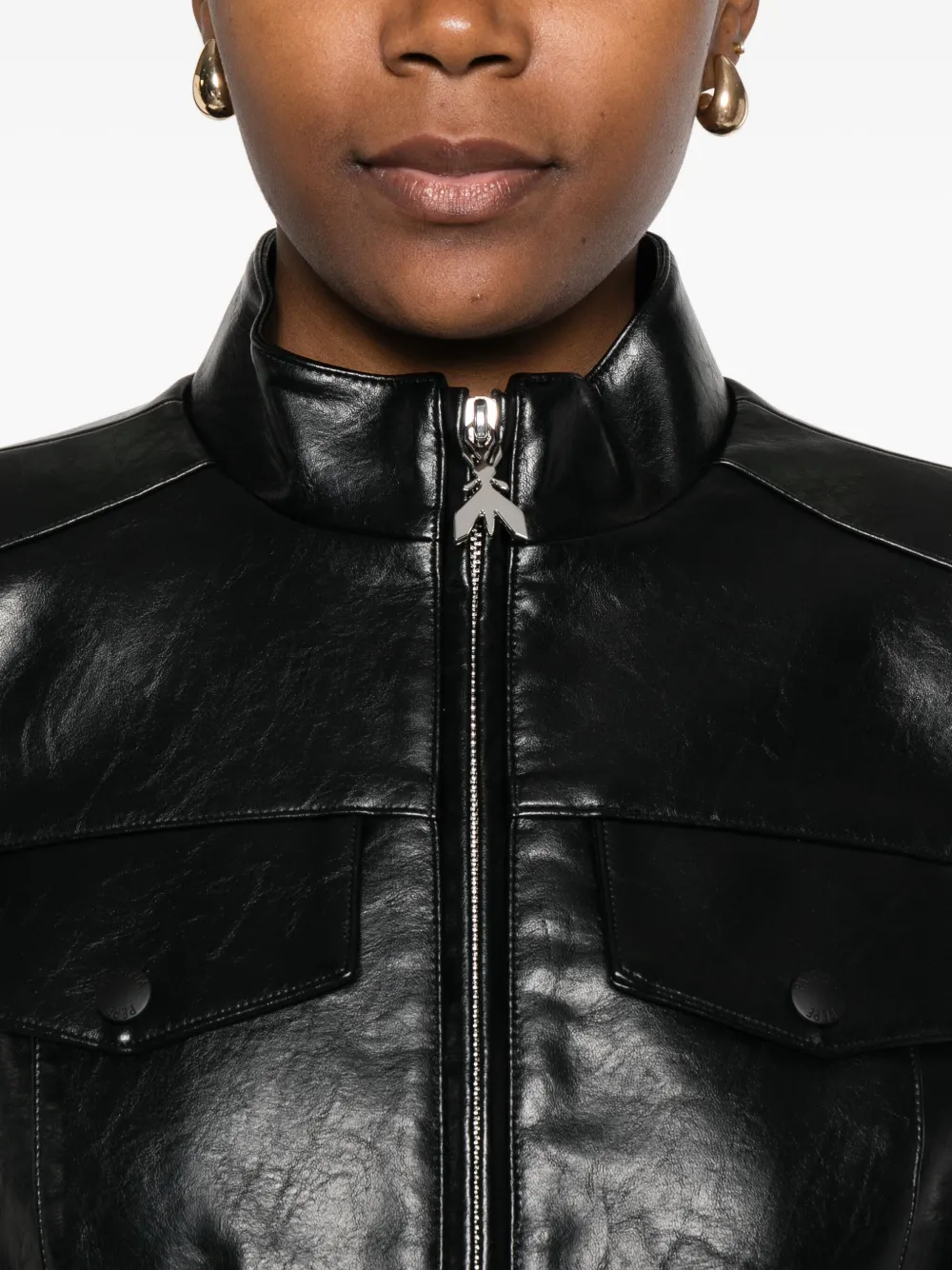 Patrizia Pepe Zip-up Bomber Jacket In Black