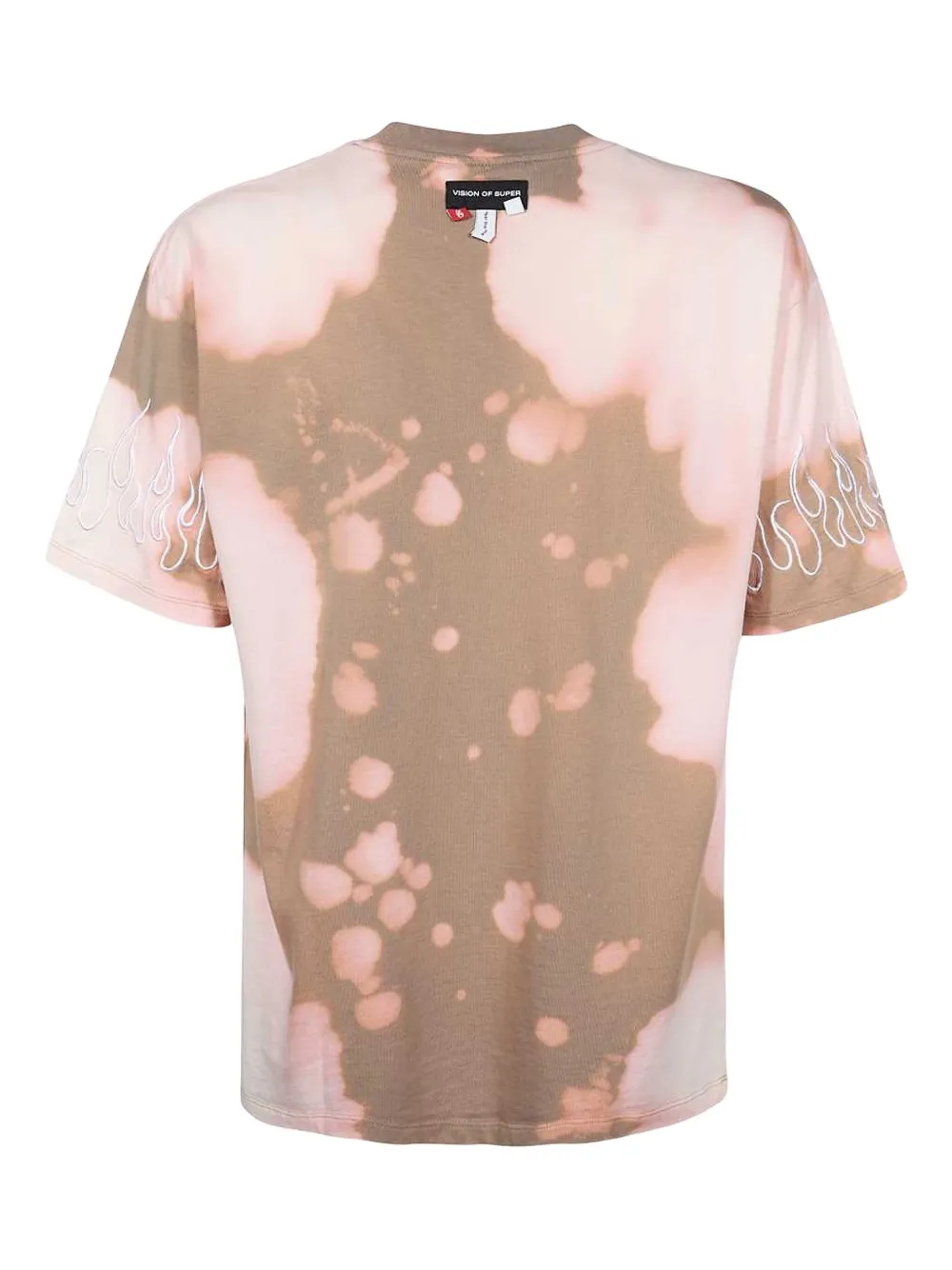 Vision Of Super flame-embroidered bleached T-shirt - Bruin