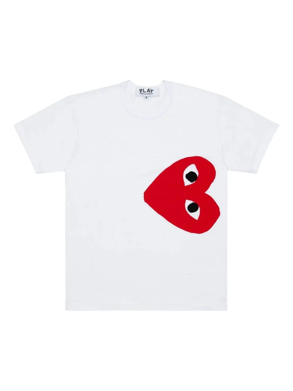 Comme Des Garçons Play Side Heart Logo T-shirt In White