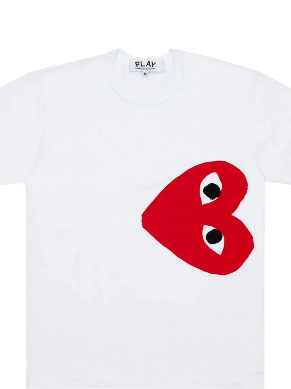 Comme Des Garçons Play Side Heart Logo T-shirt In White