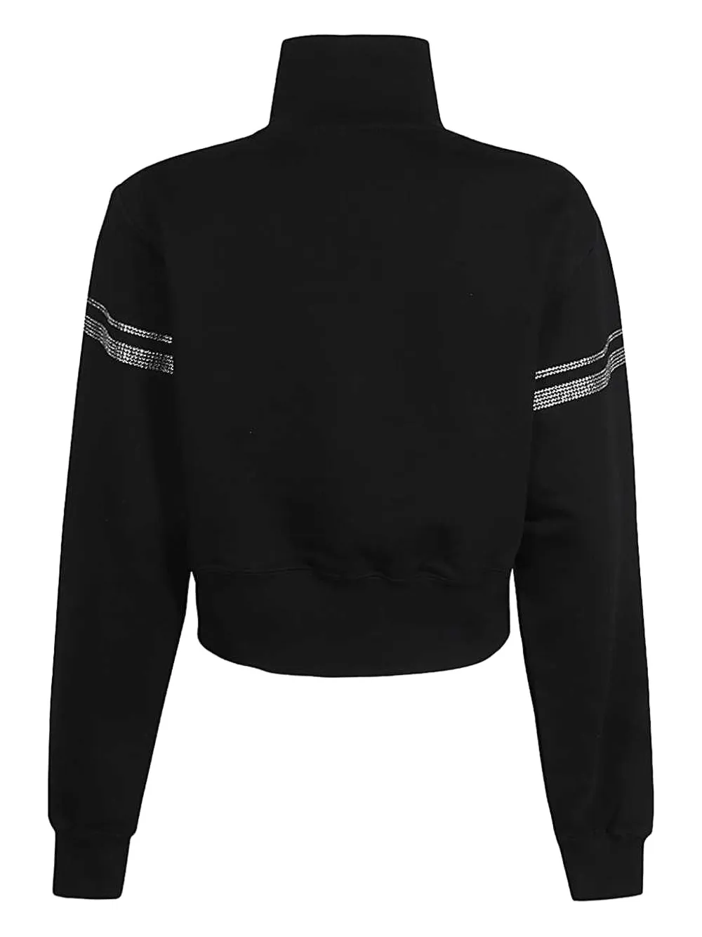 Gcds Rhinestone-embellished Zip-up Sweatshirt In Black