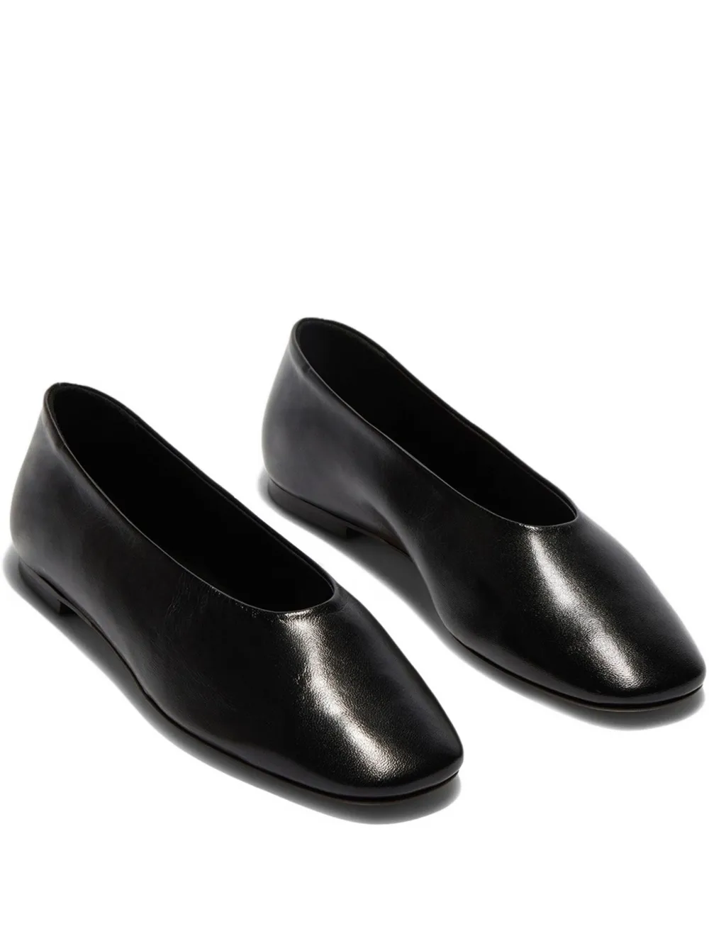 Aeyde Kirsten Leather Ballerina Shoes In Black