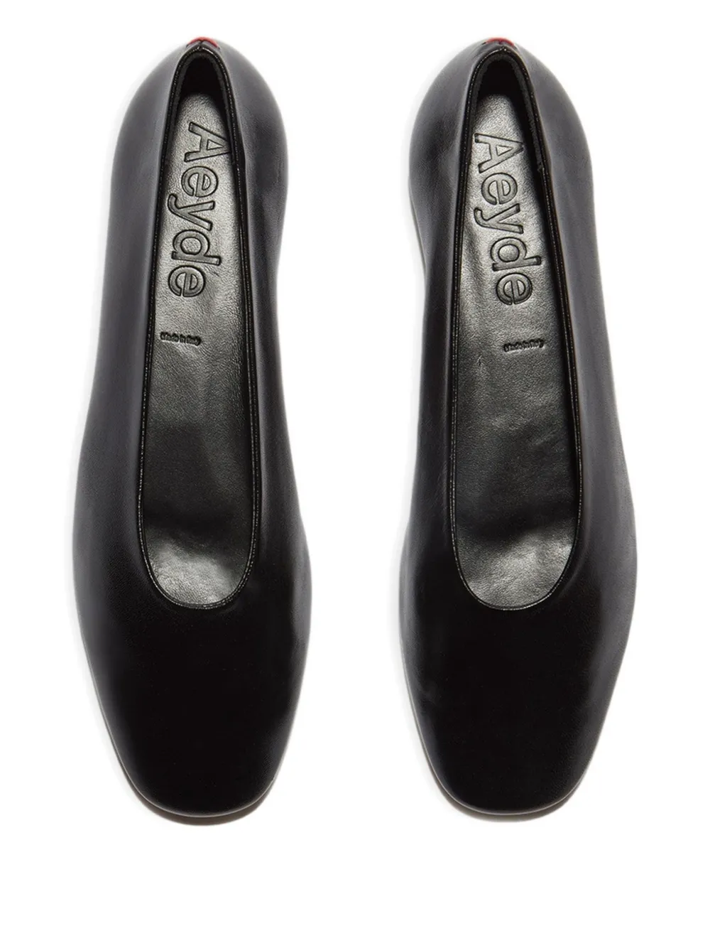 Aeyde Kirsten Leather Ballerina Shoes In Black
