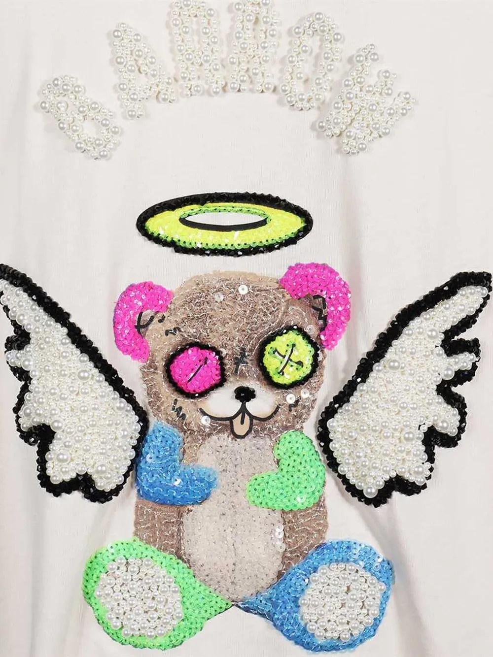 BARROW Angel T-shirt met applicatie Beige