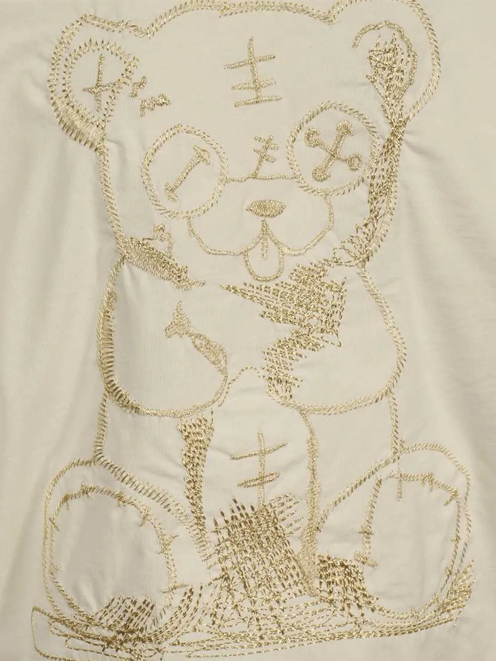 BARROW Katoenen T-shirt met geborduurde beer Beige