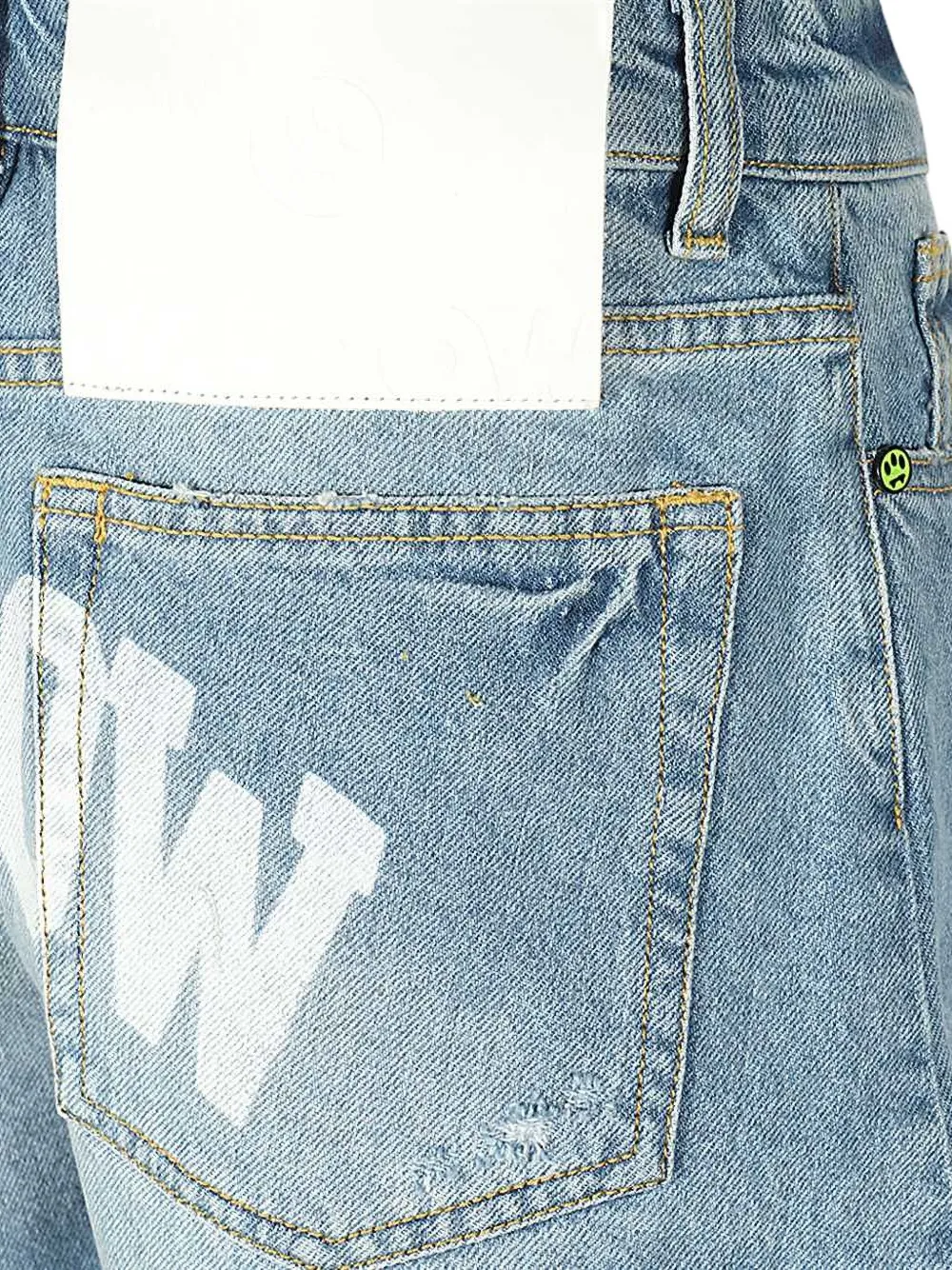 BARROW Denim shorts met logoprint Blauw