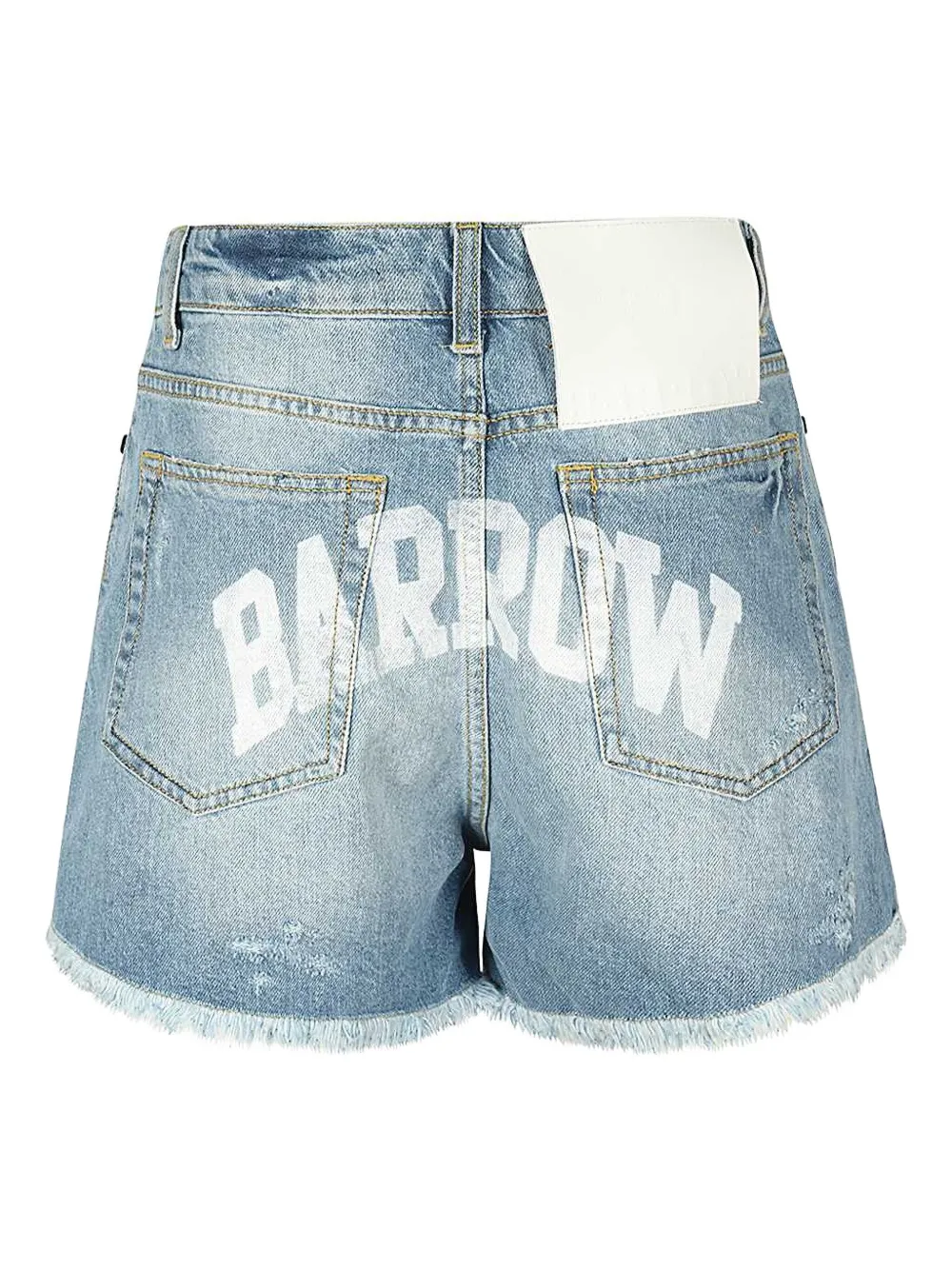 BARROW Denim shorts met logoprint - Blauw