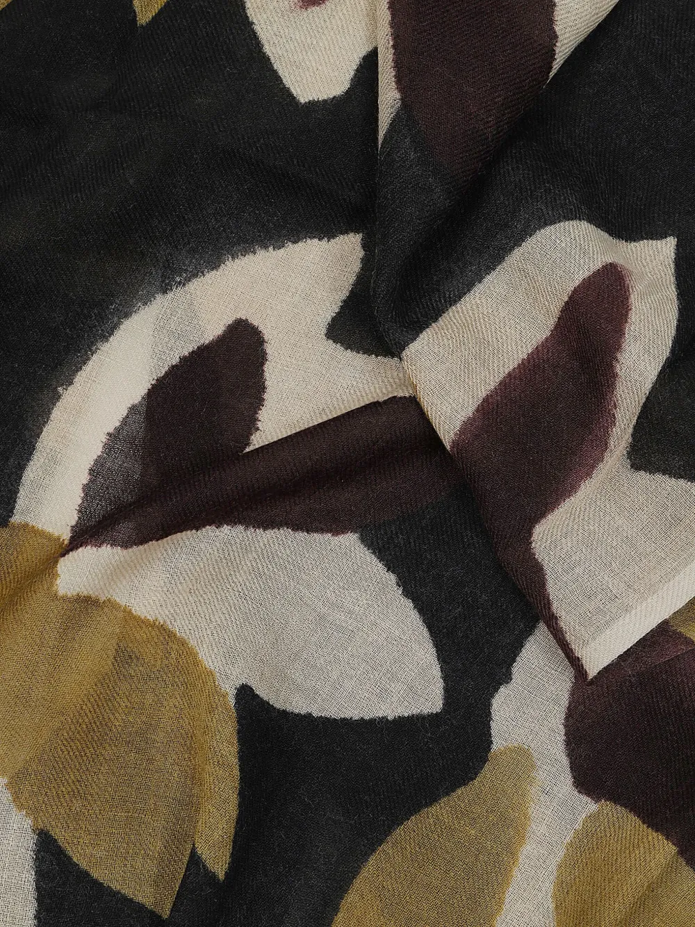 Altea abstract-print wool scarf - Zwart