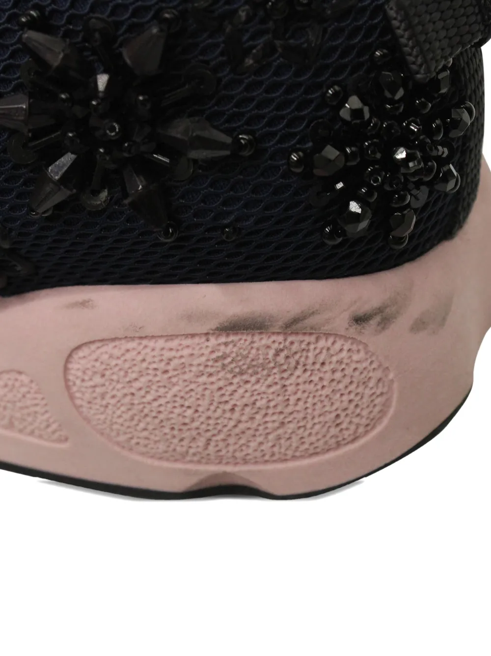 Pre-owned Dior Fusion Embellished Slip-on Sneakers In Blue