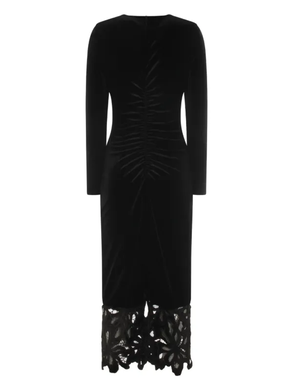 NISSA Lace Embellished Midi Dress | Black