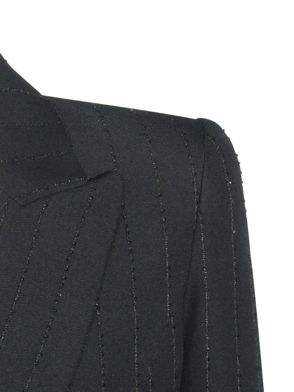Nissa Double-breasted Pinstripe Jacket In Black