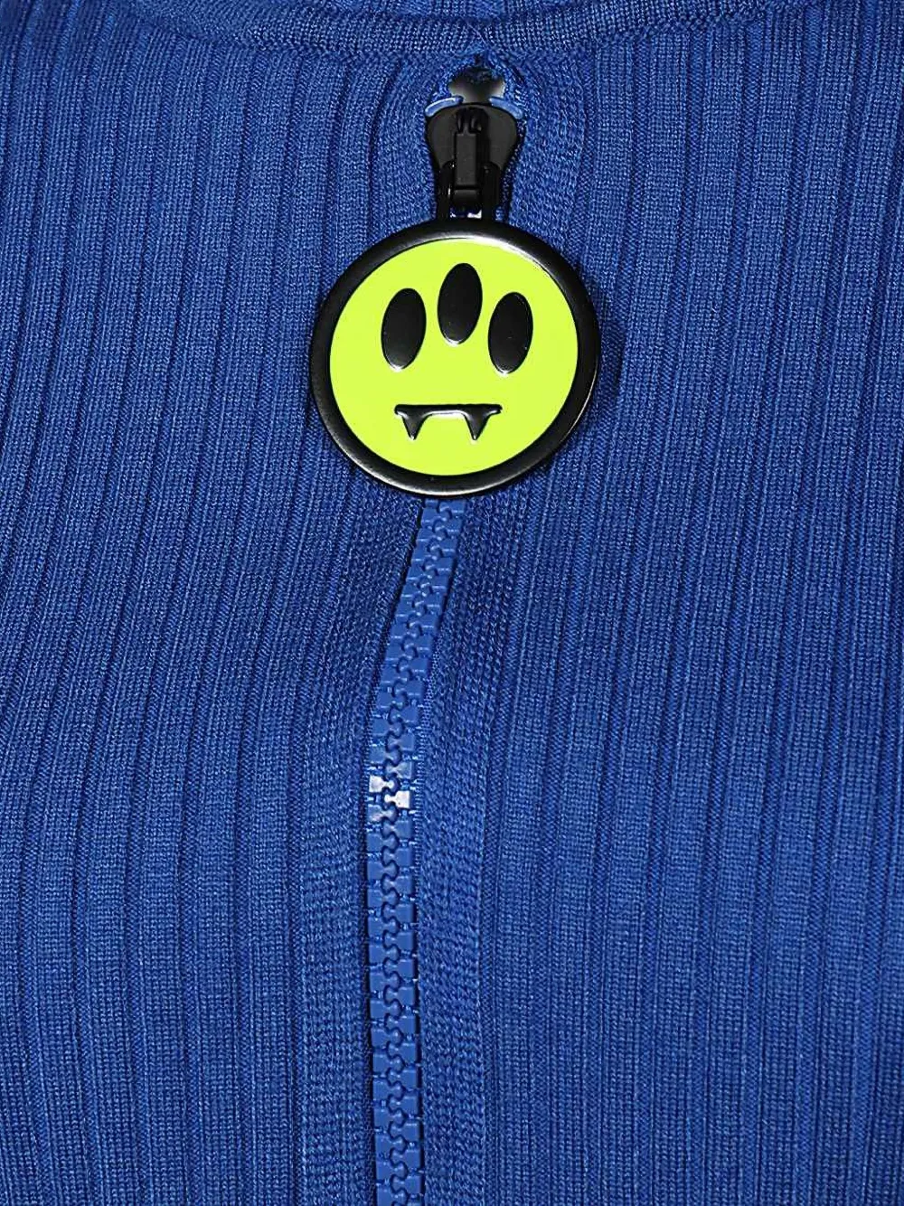 Barrow Ribbed High-neck Zip-front Cardigan In Blue
