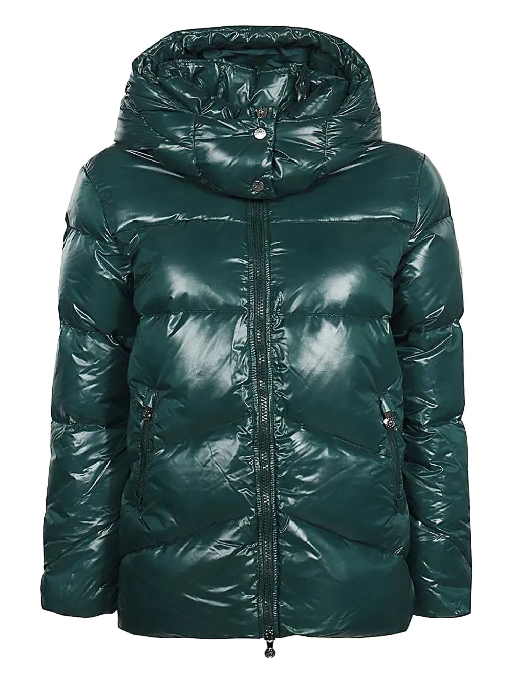 Pyrenex Hooded Zip-up Down Jacket In Green