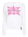 John Richmond union-jack embellished long-sleeved sweatshirt - White
