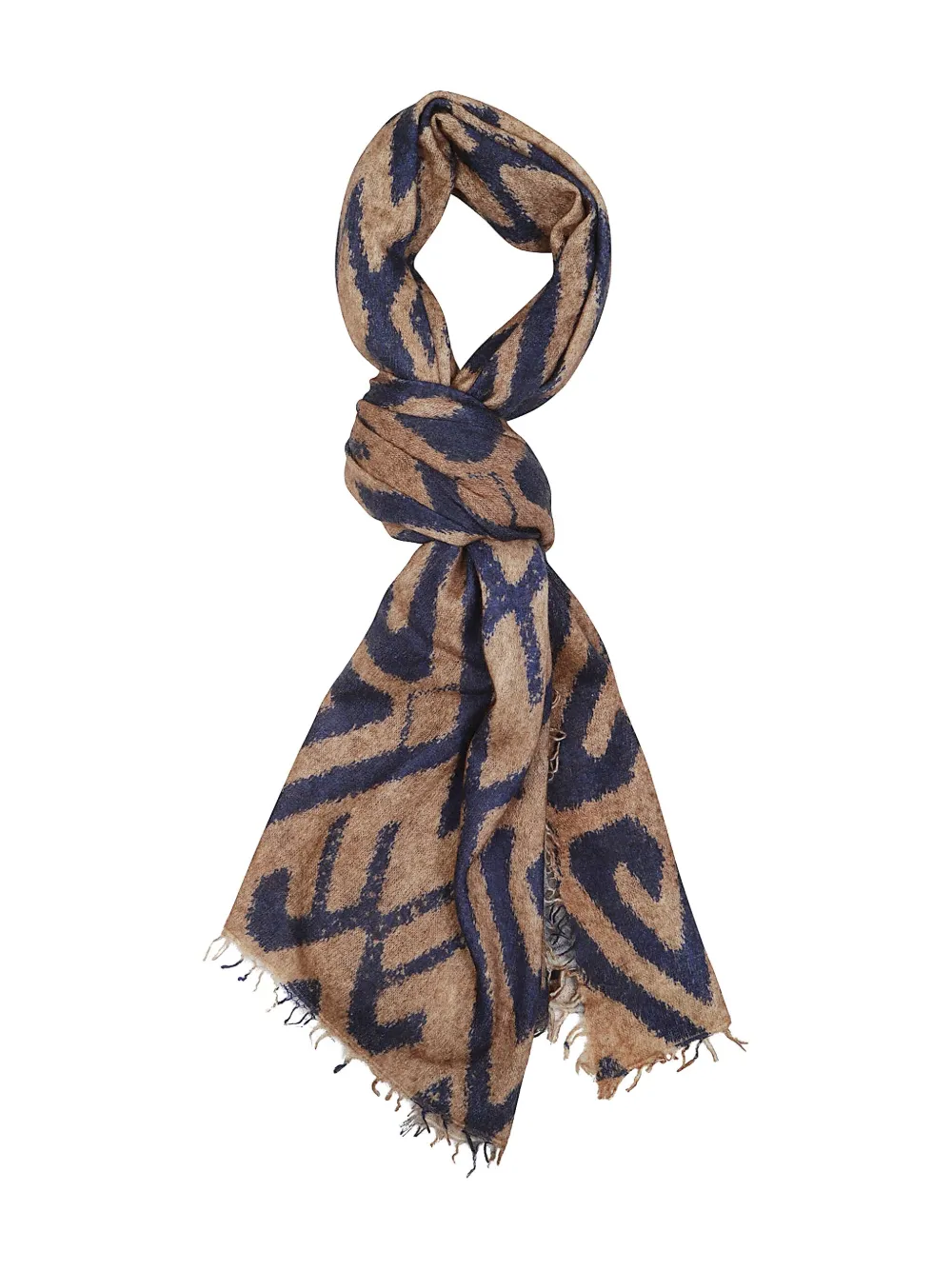 Altea abstract-print cashmere scarf - ブラウン Altea abstract-print cashmere scarf - ブラウン