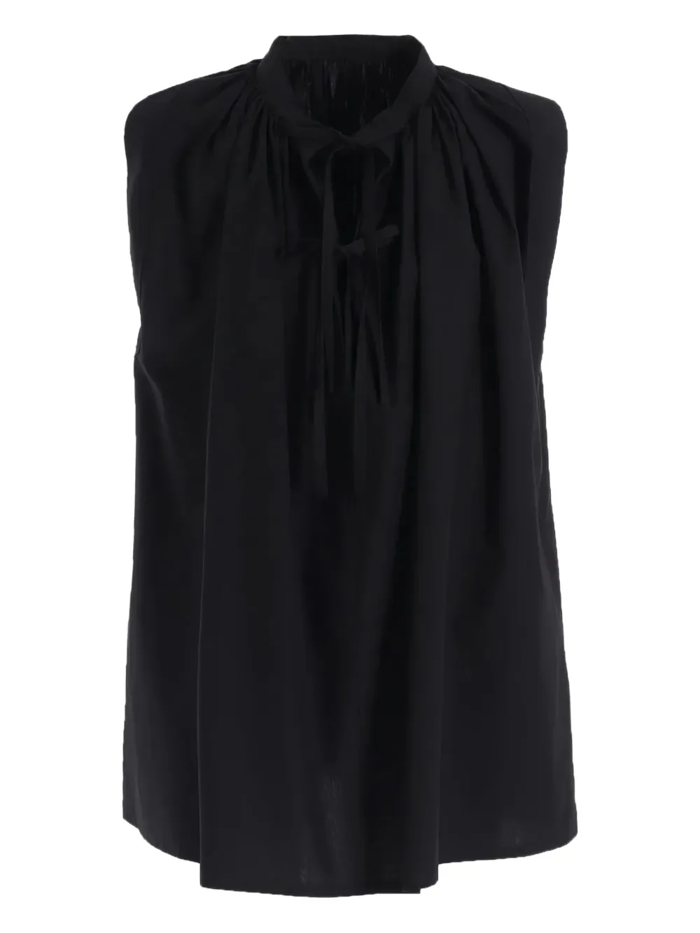 Y's tie-neck sleeveless blouse | Black | Image 1
