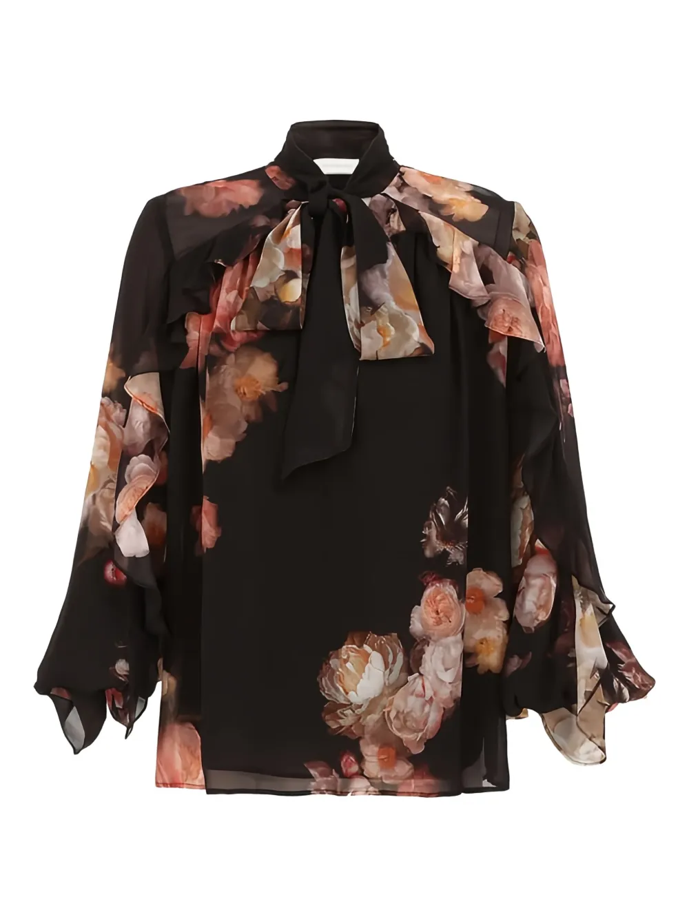 Zimmermann Floral-print Blouse In Black