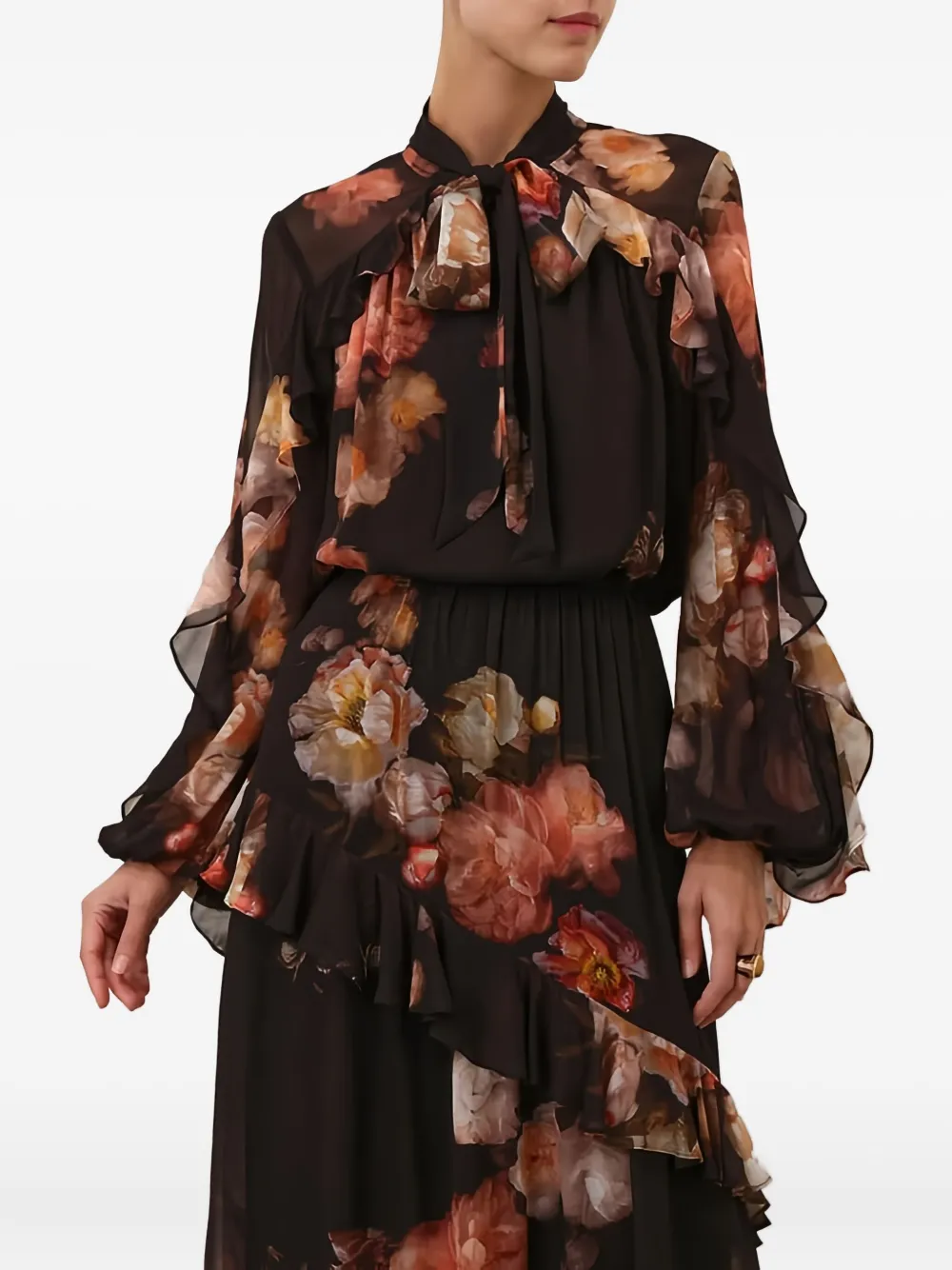 ZIMMERMANN Shirt met bloemenprint Zwart