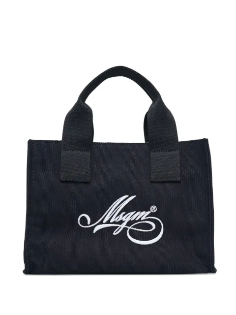 MSGM logo-embroidered tote bag