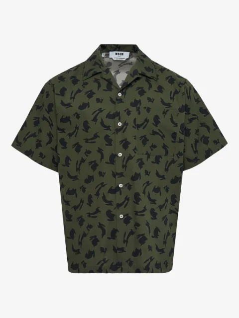 MSGM rabbit-print button-up shirt