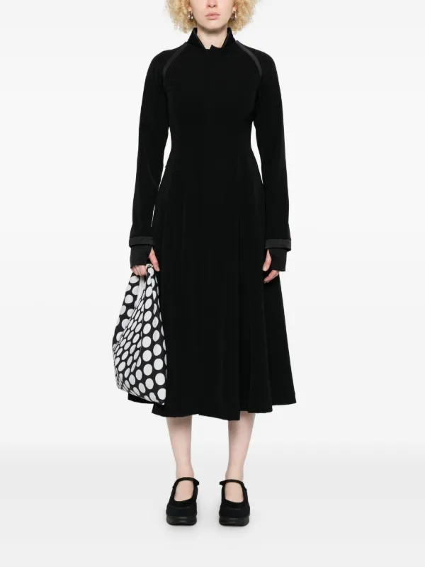 padded midi dress Magda Butrym Tie-detailed Gathered Padded Wool-blend Midi Dress - Women - Gray Dresses