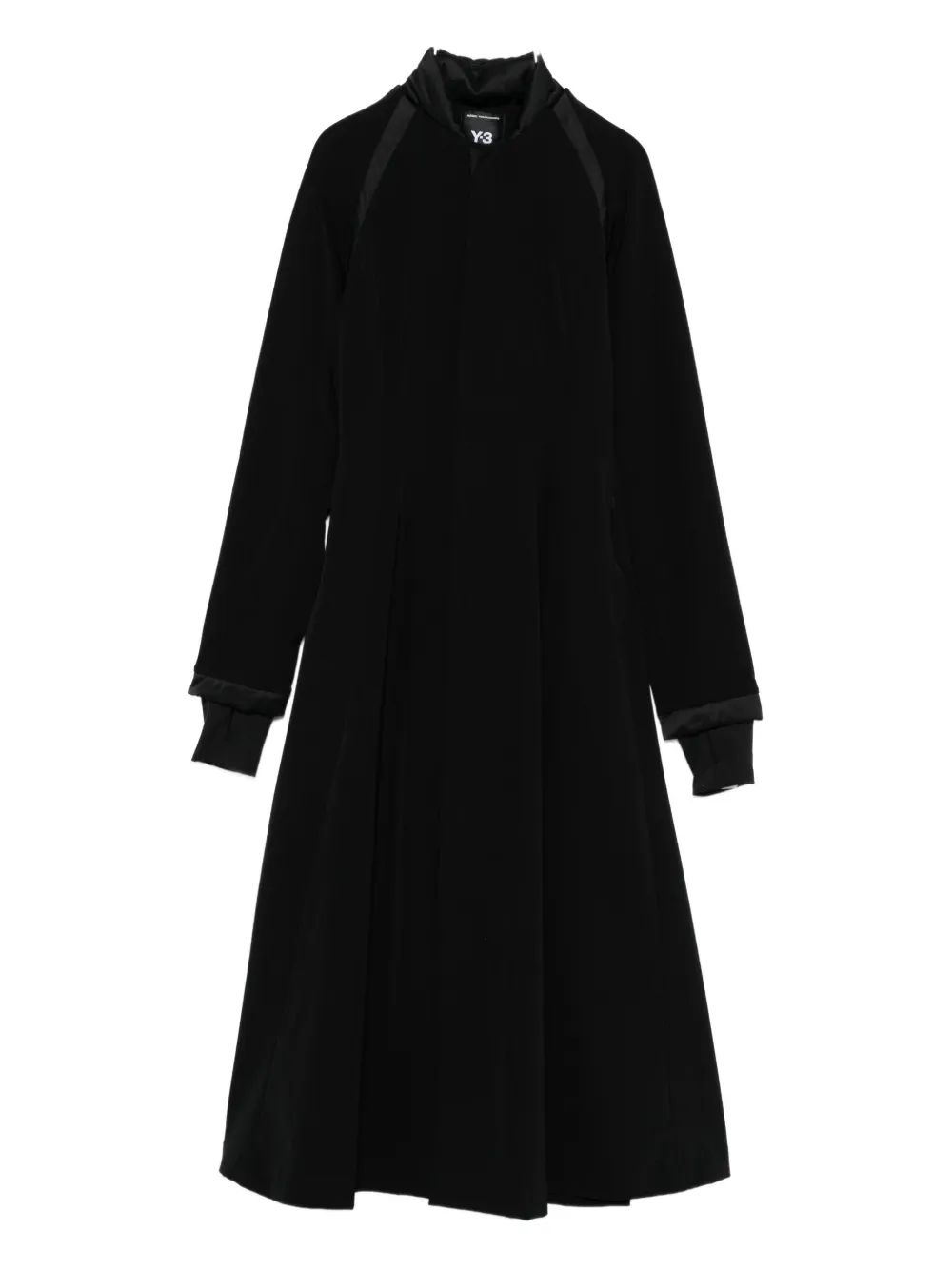 Y-3 padded-details pleated midi dress - Nero