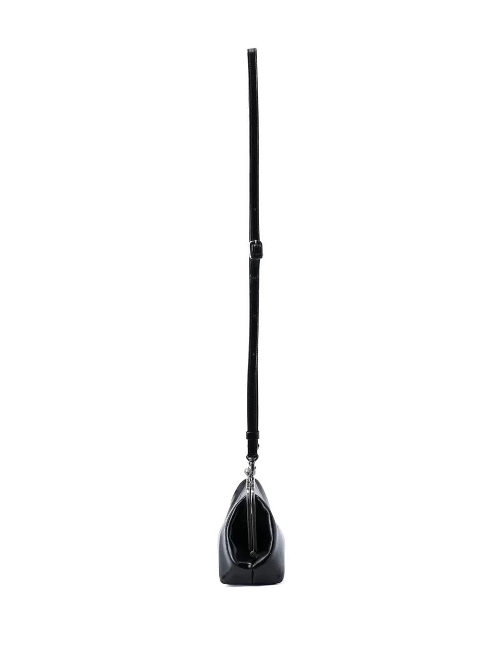 Y's Leather Clasp Bag In Black