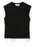 MSGM mesh-overlay tank top - Black