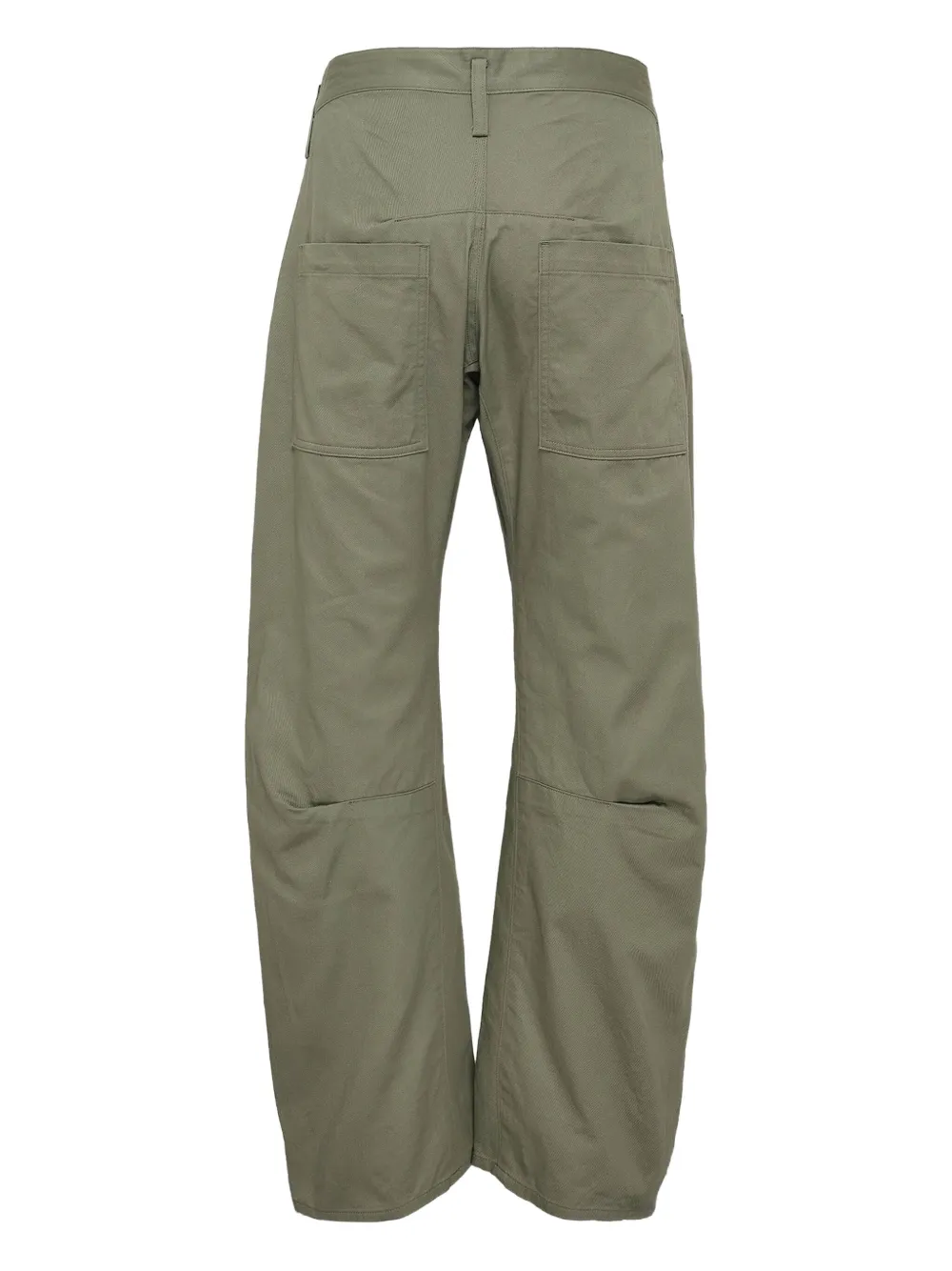 Y's Broek met wijde pijpen en ingezet detail - Groen