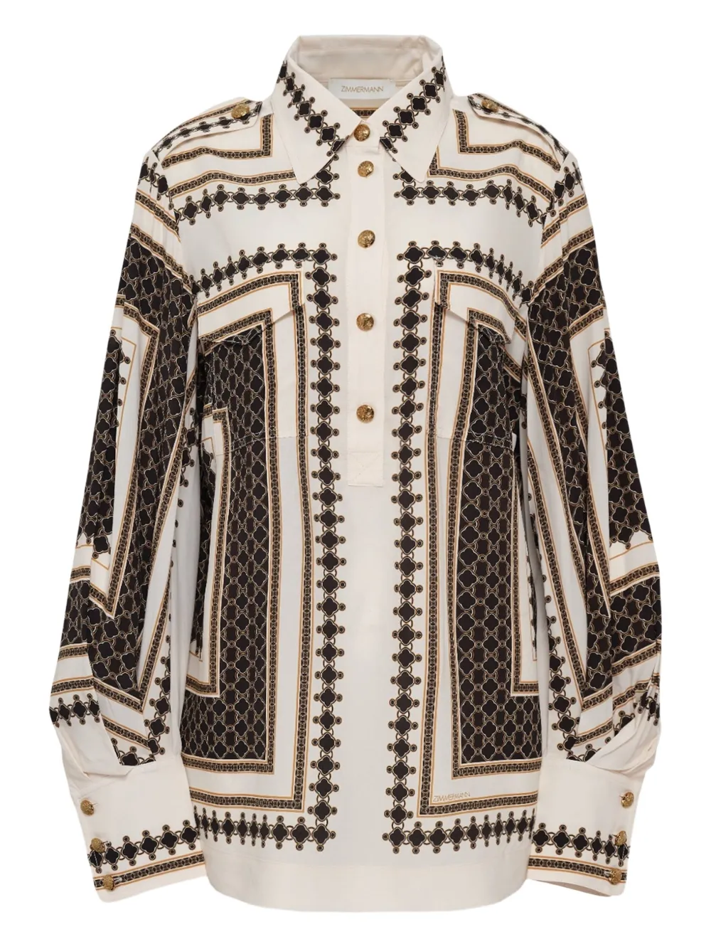 ZIMMERMANN chain-print pocket blouse | Black | Image 1