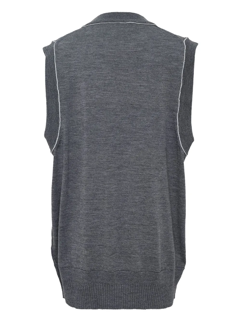 Sonia Carrasco V-neck Wool Vest In Gray