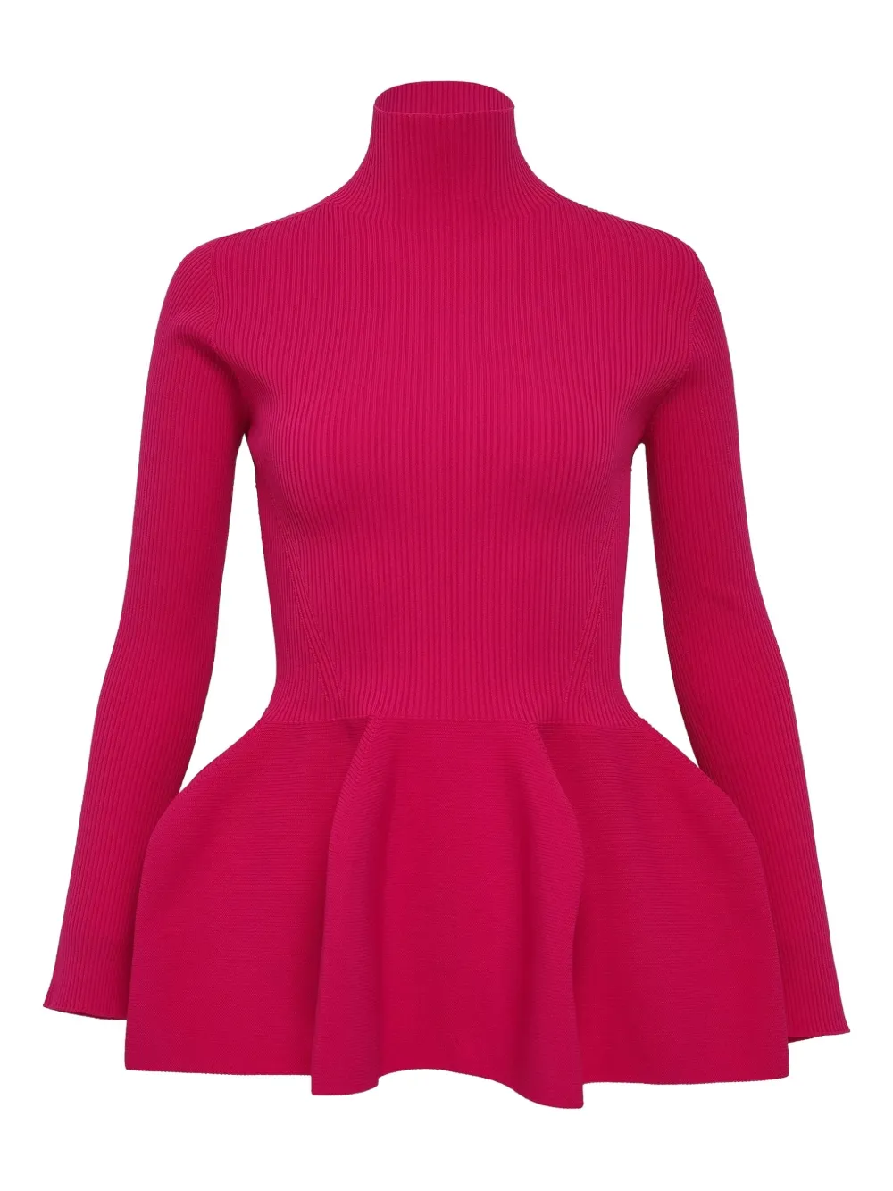 Cfcl Mock-neck Peplum Jumper In Pink